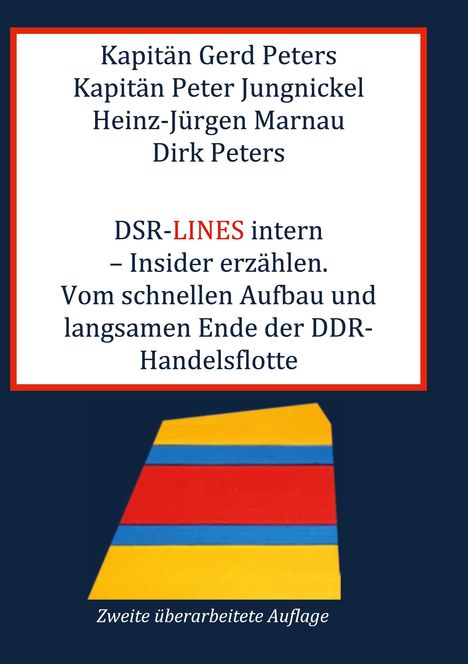 Buchtitel mit Autoren. Eine bunte Flagge in Gelb, Rot, Blau. Text in einem weißen Rahmen auf dunkelblauem Hintergrund.
