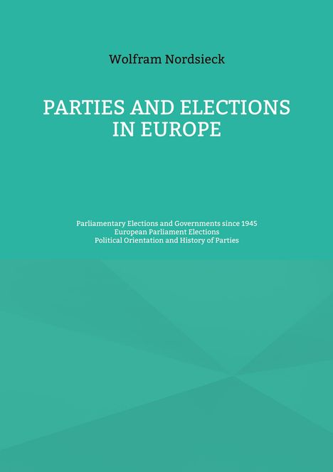 Der Text "PARTIES AND ELECTIONS IN EUROPE" steht in weiß auf türkisfarbenem Hintergrund.