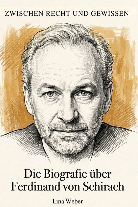 „Zwischen Recht und Gewissen. Die Biografie über Ferdinand von Schirach. Lina Weber.“ Zeichnung eines Mannes.