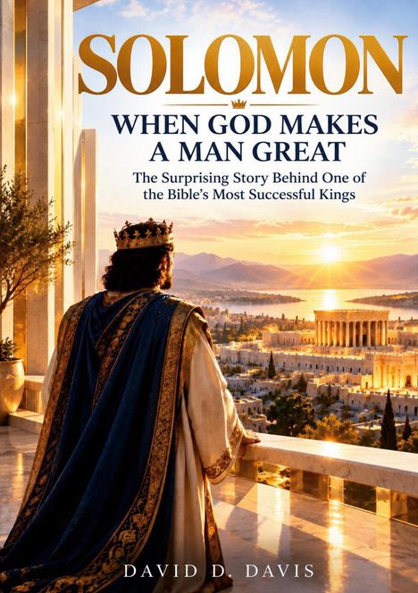 "SOLOMON. WHEN GOD MAKES A MAN GREAT. The Surprising Story Behind One of the Bible’s Most Successful Kings." Ein König blickt auf eine Stadt.