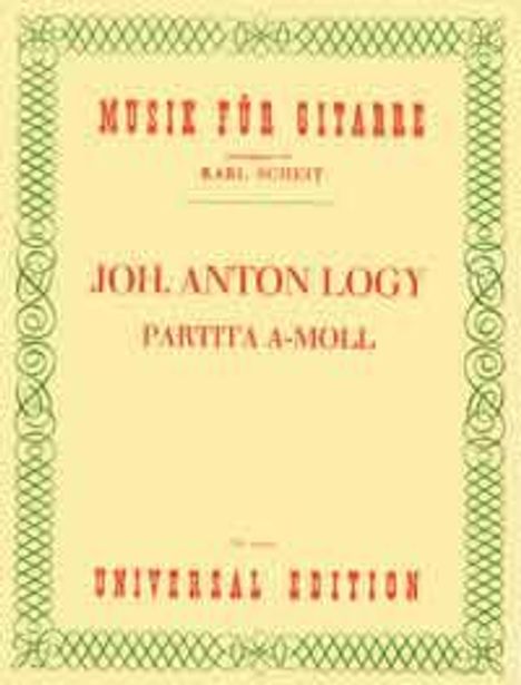 Johann Anton Logy: Partita, Noten