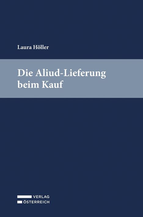 Titel: "Die Aliud-Lieferung beim Kauf" von Laura Höller. Dunkelblauer Hintergrund mit grauem Streifen. Logos unten.