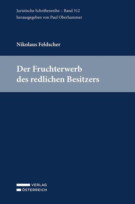 Juristische Schriftenreihe. Band 312. Nikolaus Feldscher. Eine monochrome blaue Buchcovergestaltung.