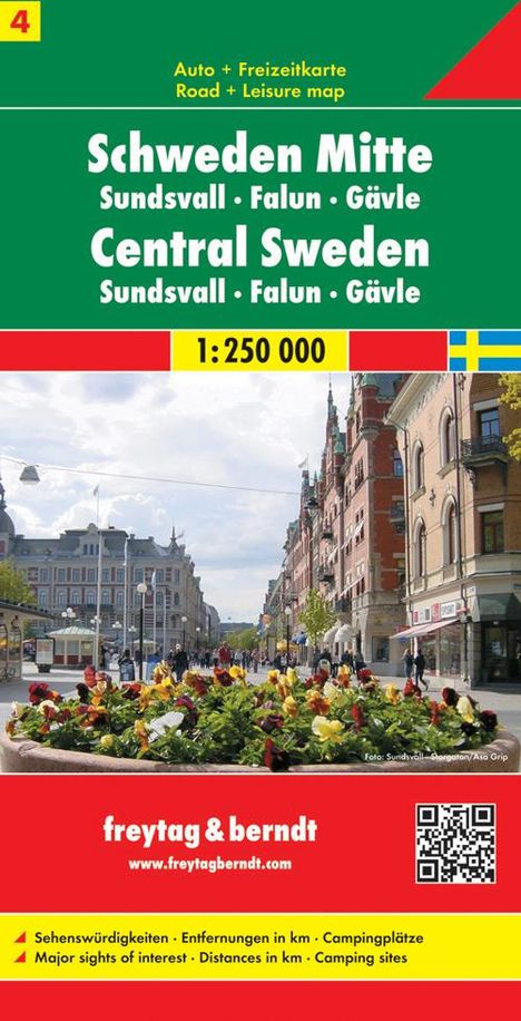 FuB Schweden 04 Mitte, Sundsvall, Falun, Gävle 1 : 250 000. Autokarte, Karten