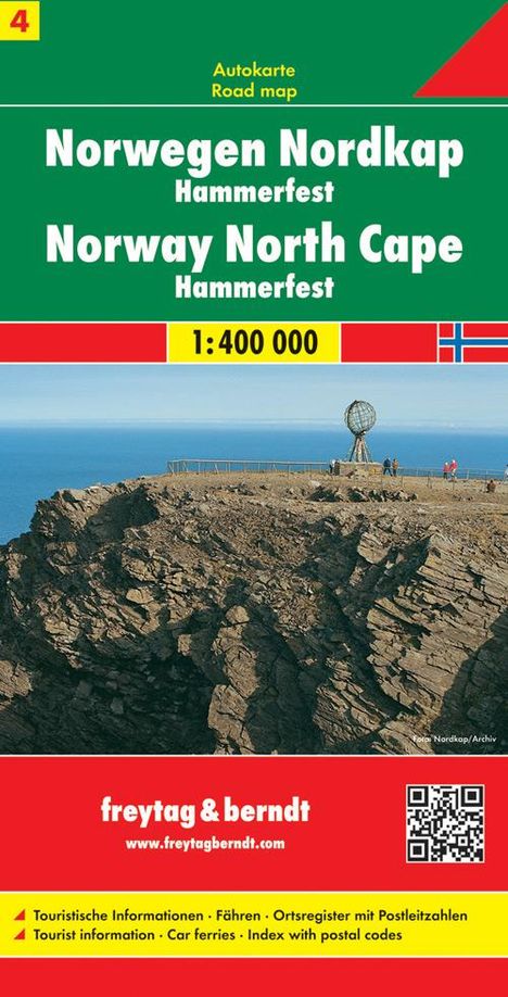 FuB Norwegen 04. Nordkap / Hammerfest 1 : 400 000. Autokarte, Karten