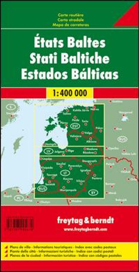 Baltische Staaten / Baltic States 1 : 400 000 Autokarte, Karten