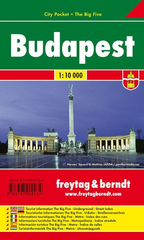 Budapest 1 : 10 000 City Pocket + The Big Five, Karten