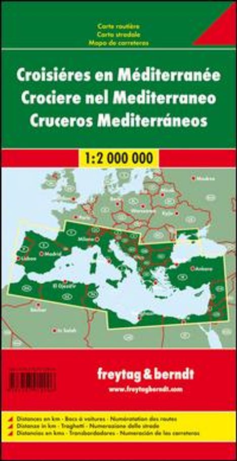 Mittelmeerländer Kreuzfahrten. Autokarte 1 : 2.000.000, Karten