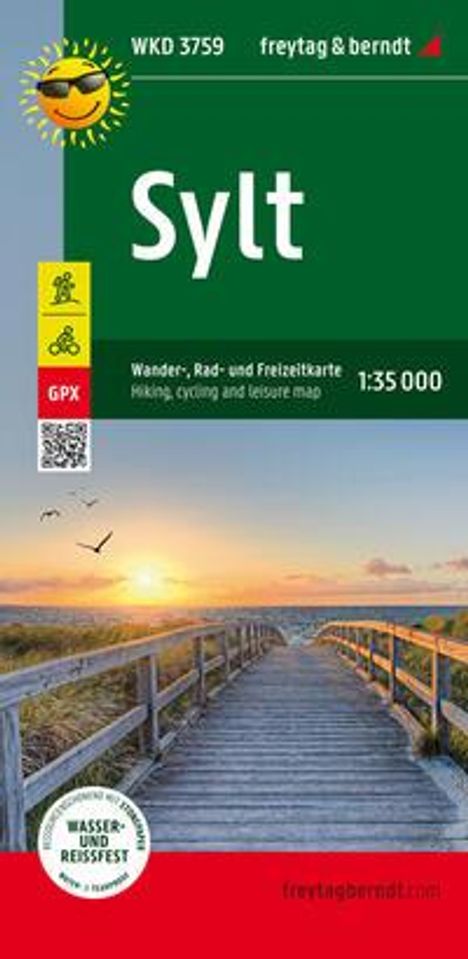 Sylt, Wander-, Rad- und Freizeitkarte 1:35.000, freytag &amp; berndt, WKD 3759, Karten