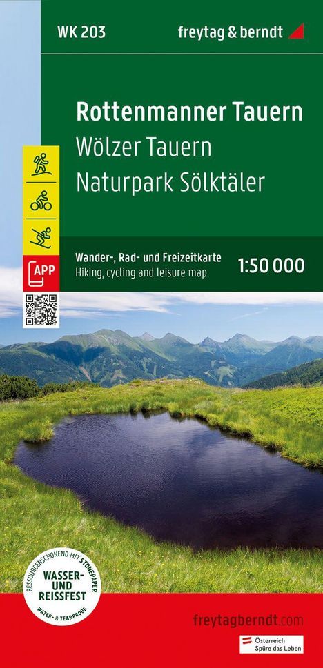 Rottenmanner Tauern, Wander-, Rad- und Freizeitkarte 1:50.000, freytag &amp; berndt, WK 203, Karten
