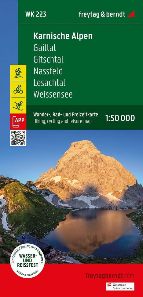 Karnische Alpen, Wander-, Rad- und Freizeitkarte 1:50.000, freytag &amp; berndt, WK 223, Karten