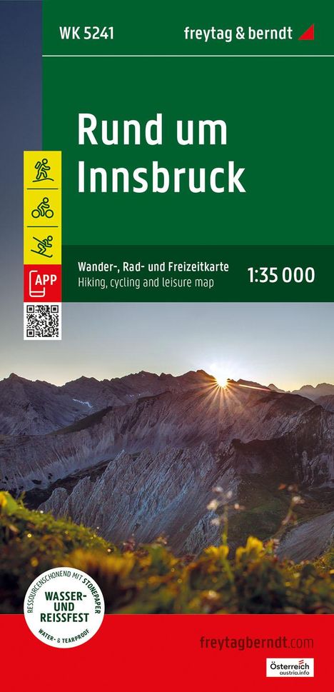 Rund um Innsbruck, Wander-, Rad- und Freizeitkarte 1:35.000, freytag &amp; berndt, WK 5241, Karten