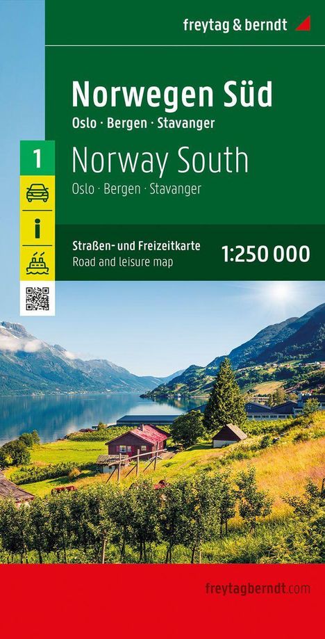 Norwegen Süd, Straßen- und Freizeitkarte 1:250.000, freytag &amp; berndt, Karten