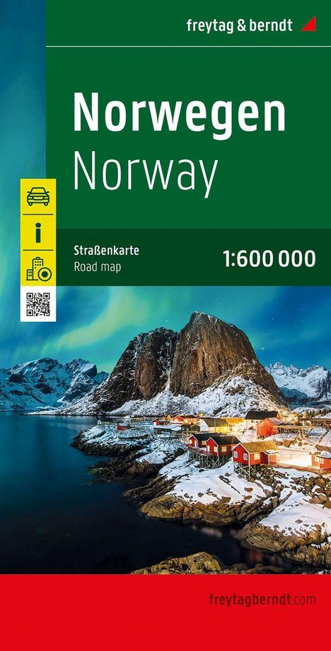 Norwegen, Straßenkarte 1:600.000, freytag &amp; berndt, Karten