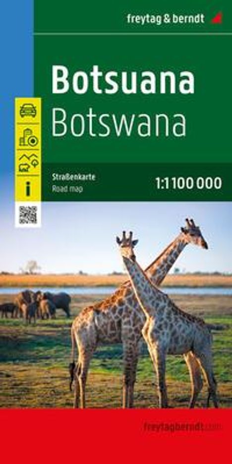 Botsuana, Straßenkarte 1:1.100.000, freytag & berndt, Karten