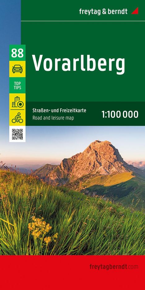 Vorarlberg, Straßen- und Freizeitkarte 1:100.000, freytag &amp; berndt, Karten