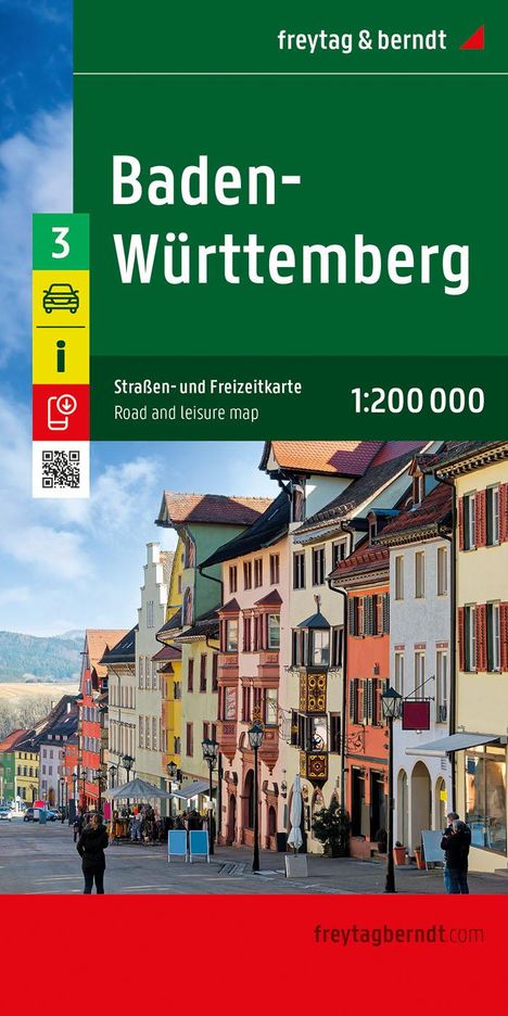 Baden-Württemberg, Straßen- und Freizeitkarte 1:200.000, freytag &amp; berndt, Karten