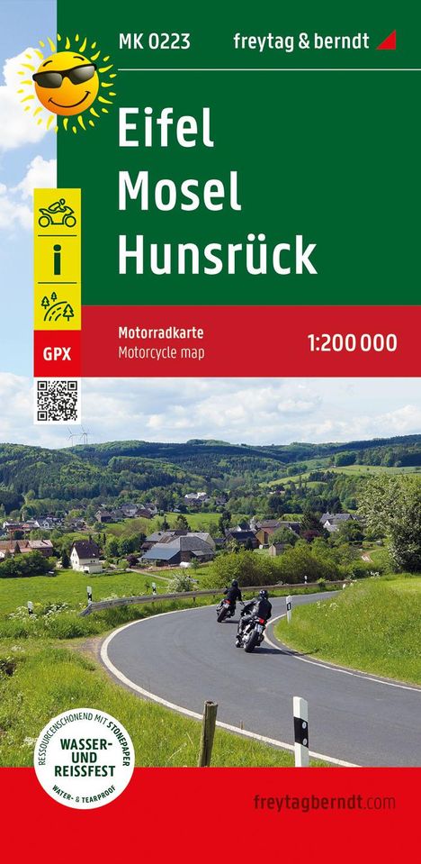 Eifel - Mosel - Hunsrück, Motorradkarte 1:200.000, freytag &amp; berndt, Karten