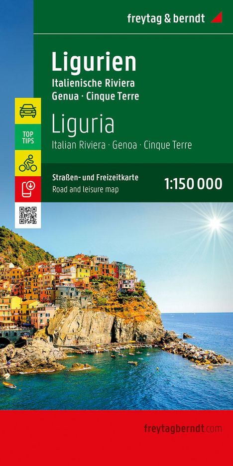 Ligurien, Straßen- und Freizeitkarte 1:150.000, freytag &amp; berndt, Karten