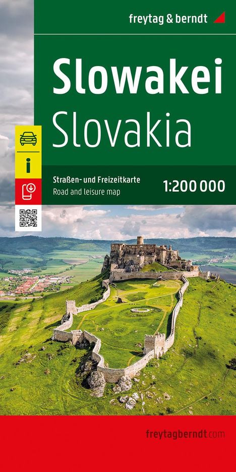 Slowakei, Straßen- und Freizeitkarte 1:200.000, freytag &amp; berndt, Karten