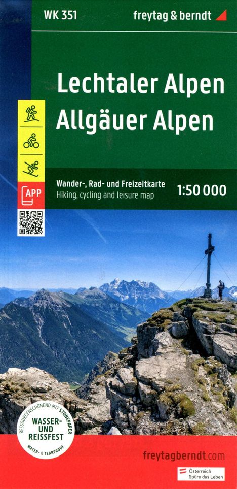 Lechtaler Alpen - Allgäuer Alpen, Wander-, Rad- und Freizeitkarte 1:50.000, freytag &amp; berndt, WK 351, Karten