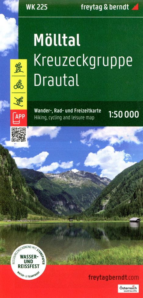 Mölltal, Wander-, Rad- und Freizeitkarte 1:50.000, freytag &amp; berndt, WK 225, Karten