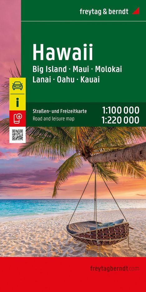 Hawaii, Straßen- und Freizeitkarte 1:100.000 / 1:220.000, freytag &amp; berndt, Karten