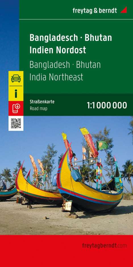 Bangladesch - Bhutan - Indien Nordost, Straßenkarte 1:1.000.000, freytag &amp; berndt, Karten