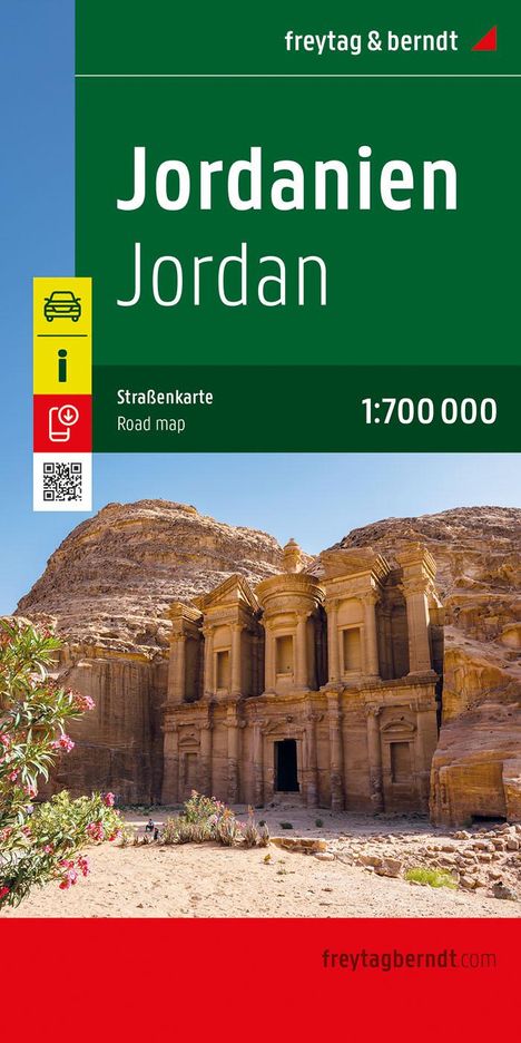Jordanien, Straßenkarte 1:700.000, freytag &amp; berndt, Karten