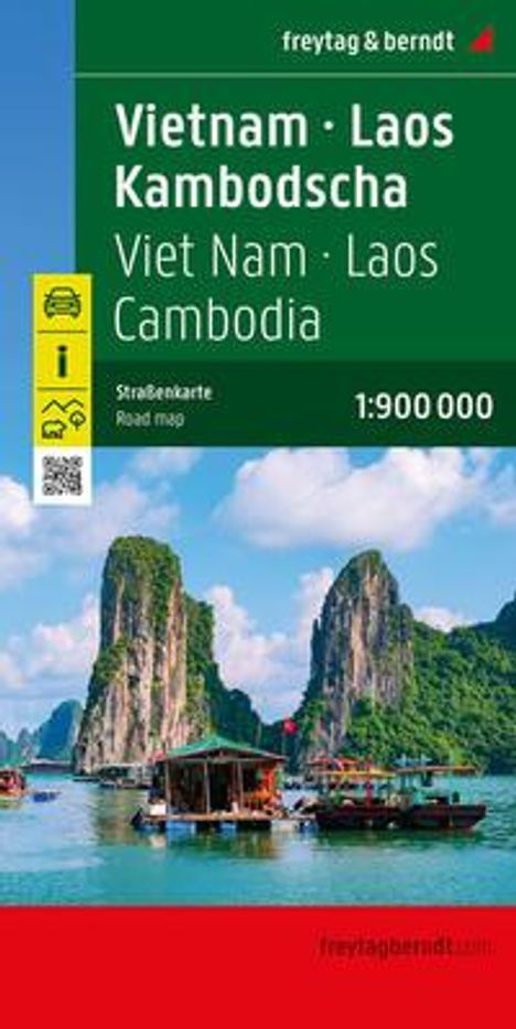 Vietnam - Laos - Kambodscha, Straßenkarte 1:900.000, freytag &amp; berndt, Karten