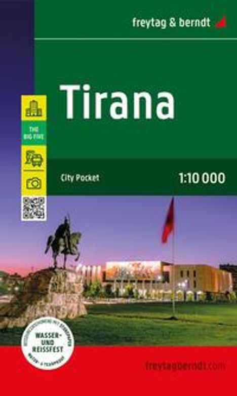 Tirana, Stadtplan 1:10.000, freytag &amp; berndt, Karten