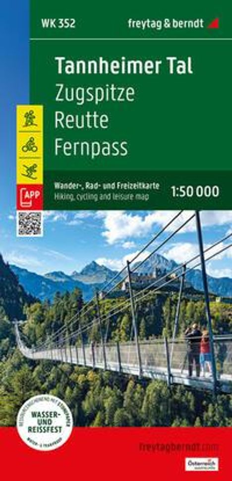 Tannheimer Tal, Wander-, Rad- und Freizeitkarte 1:50.000, freytag &amp; berndt, WK 352, Karten