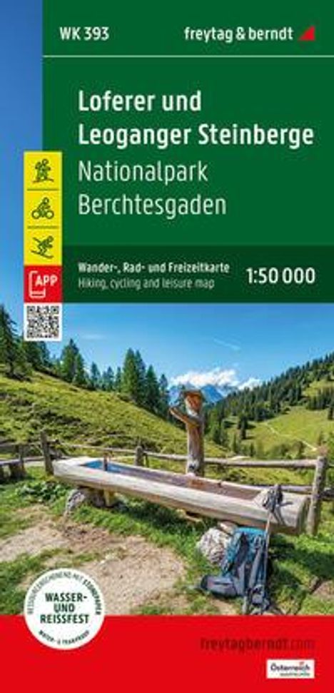 Loferer und Leoganger Steinberge, Wander-, Rad- und Freizeitkarte 1:50.000, freytag &amp; berndt, WK 393, Karten