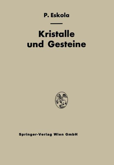 Pentti E. Eskola: Kristalle und Gesteine, Buch