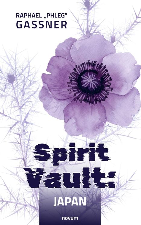 "Spirit Vault: JAPAN" in markanter Schrift, lila Blume im Aquarellstil mit zarten Blättern im Hintergrund.