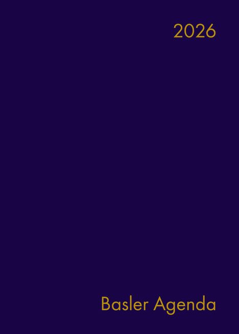 "2026" oben rechts, "Basler Agenda" unten rechts, auf dunkelblauem Hintergrund.