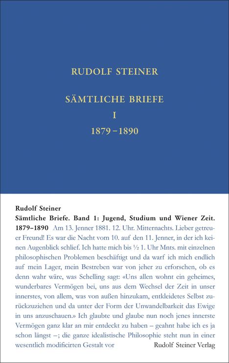 Rudolf Steiner: Sämtliche Briefe, Buch