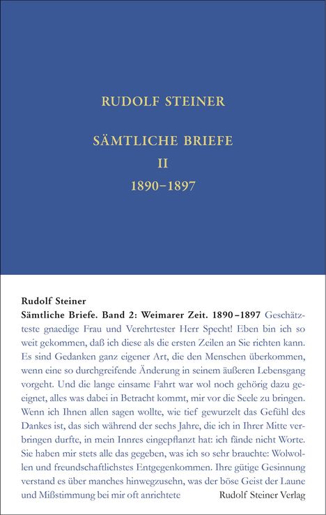 Rudolf Steiner: Sämtliche Briefe Band 2, Buch