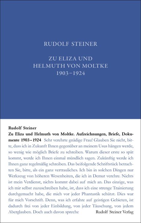 Rudolf Steiner: Zu Helmuth und Eliza von Moltke, Buch
