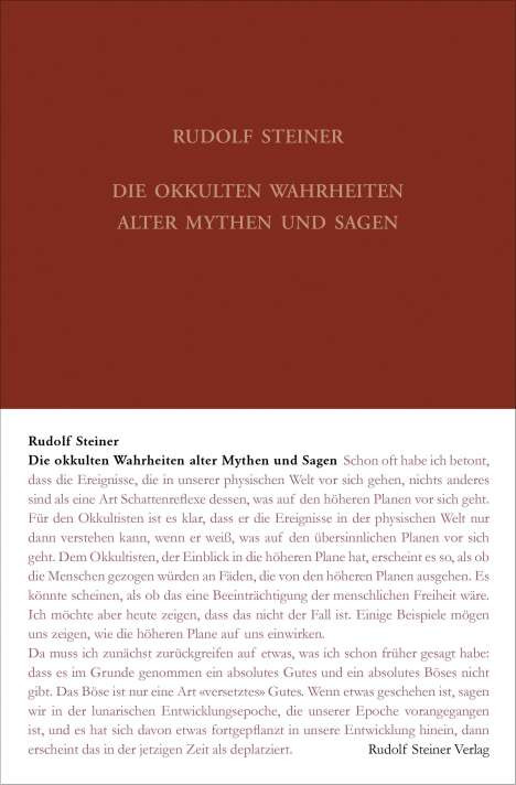 Rudolf Steiner: Die okkulten Wahrheiten alter Mythen und Sagen, Buch