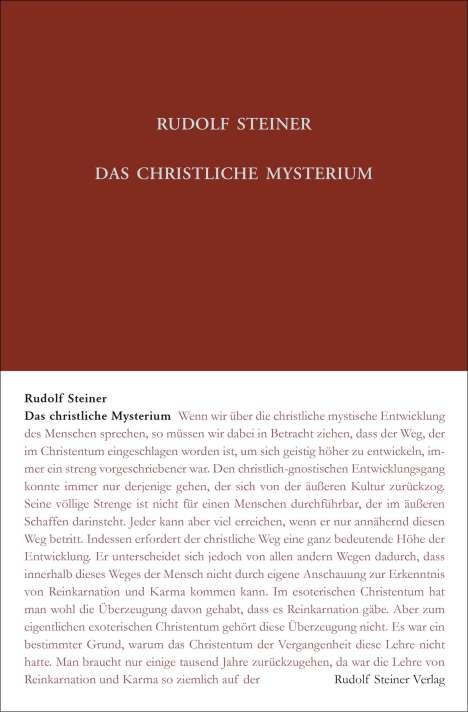 Rudolf Steiner: Das christliche Mysterium, Buch