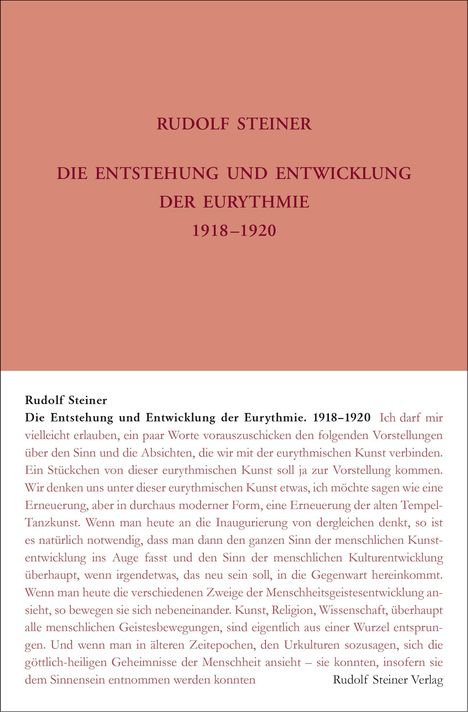 Rudolf Steiner: Die Entstehung und Entwicklung der Eurythmie 1918-1920, Buch