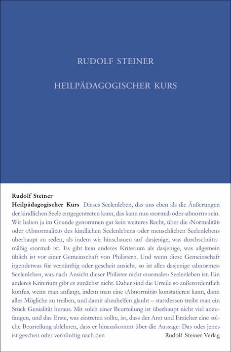 Rudolf Steiner: Heilpädagogischer Kurs, Buch