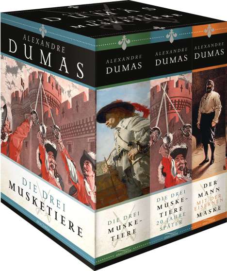 Alexandre Dumas: Alexandre Dumas, Die Drei Musketiere (Die Drei Musketiere - Die Drei Musketiere 20 Jahre später - Der Mann mit der eisernen Maske) (3 Bände im Schuber), Buch
