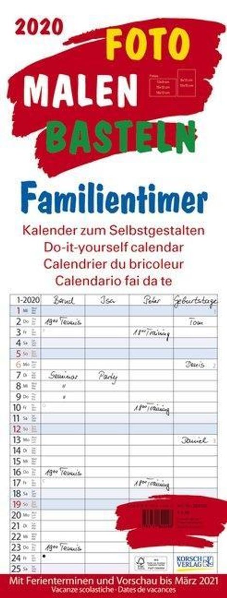 Foto-Malen-Basteln Familientimer 2020, Diverse