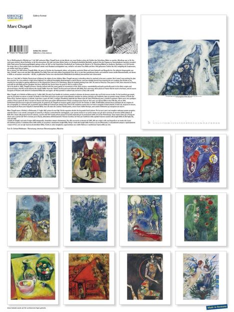 Marc Chagall 2021, Kalender