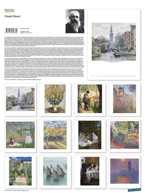 Claude Monet 2021, Kalender