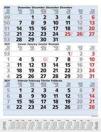 3-Monats-Planer Comfort Blau 2021, Kalender