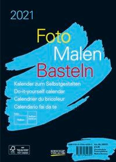 Foto-Malen-Basteln Bastelkalender A5 schwarz 2021, Kalender