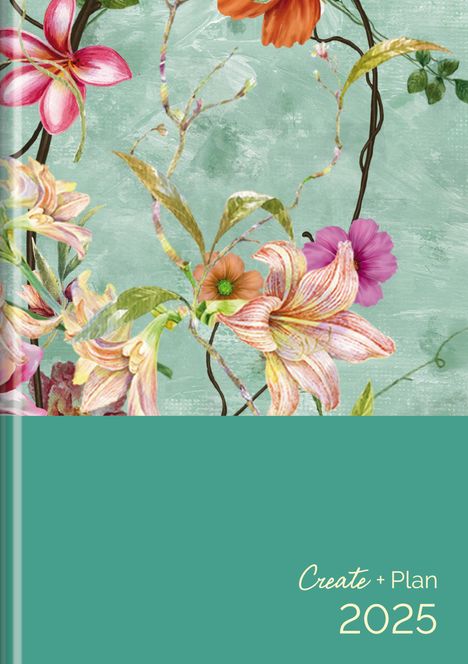 Buchkalender Create &amp; Plan Floral 2025, Buch